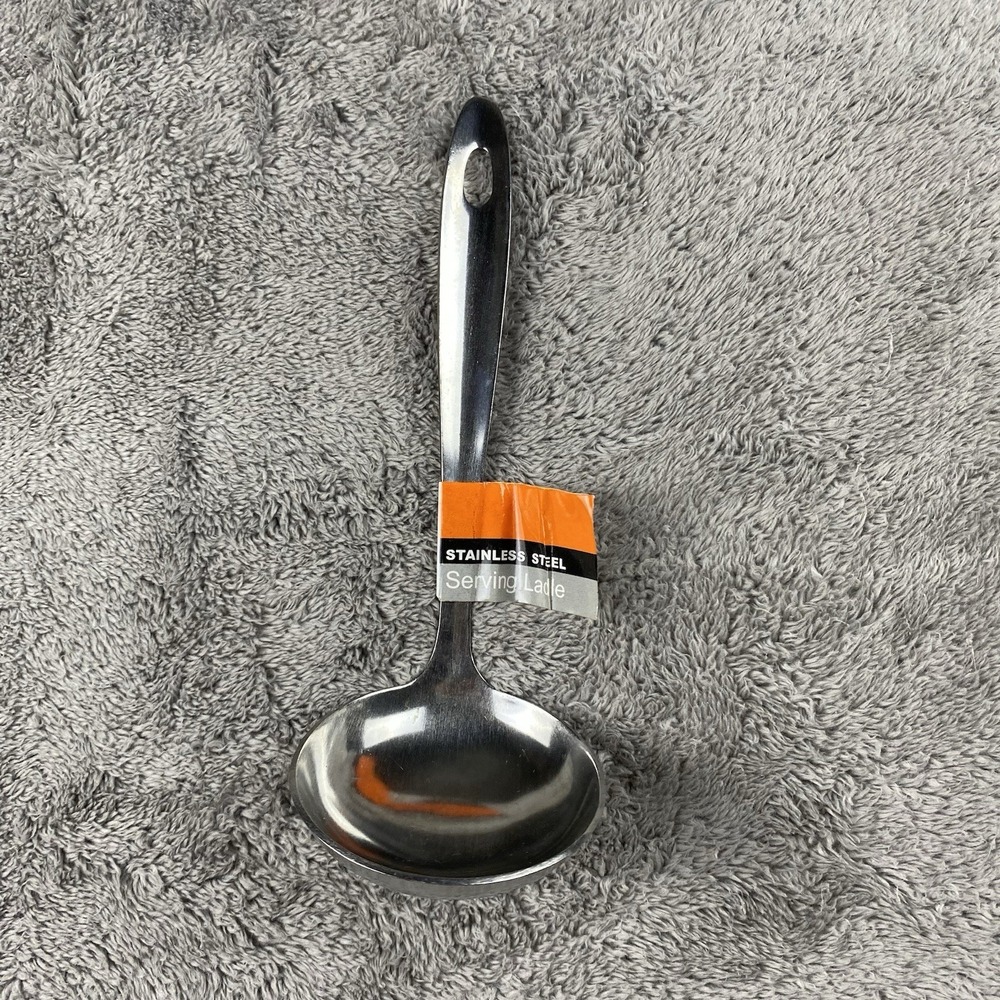 Stainless Steel Large Serving Soup Ladle Hanging Handle 8"โ